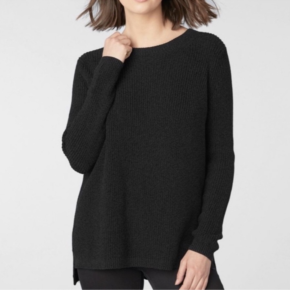 525 America black ribbed chenille sweater size S